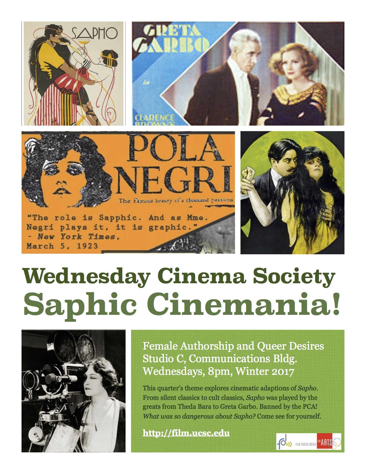 Flyer for Winter Quarter Wednesday Night Cinema Society