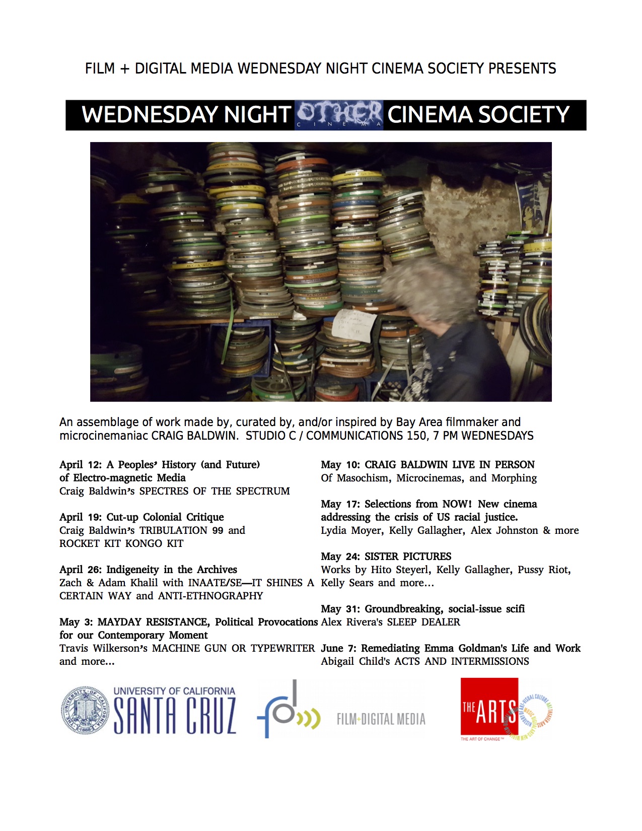 Flyer for Wednesday Night Cinema Society Spring 2017